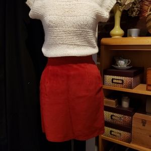 Vintage suede skirt genuine leather